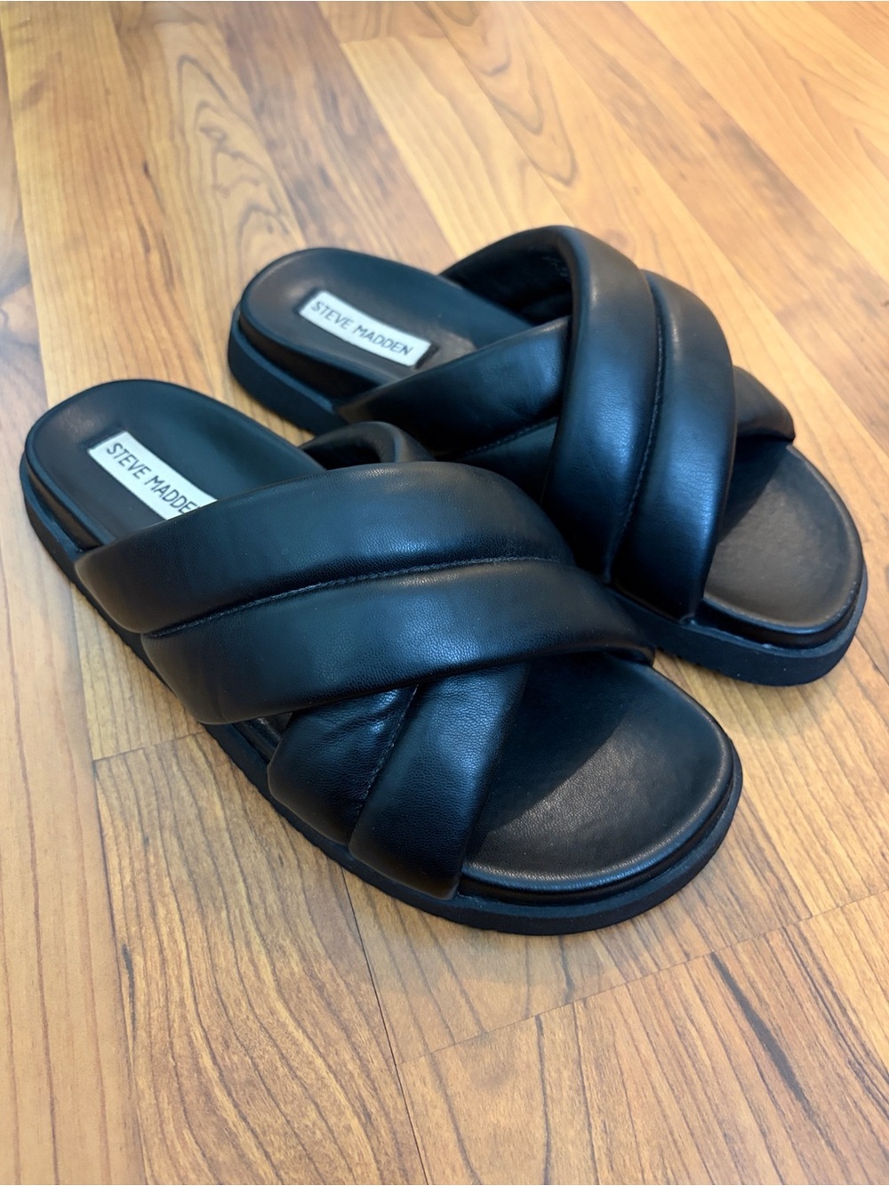 😎 Steve Madden Motte Crisscross Slide Sandals • Size 9.5